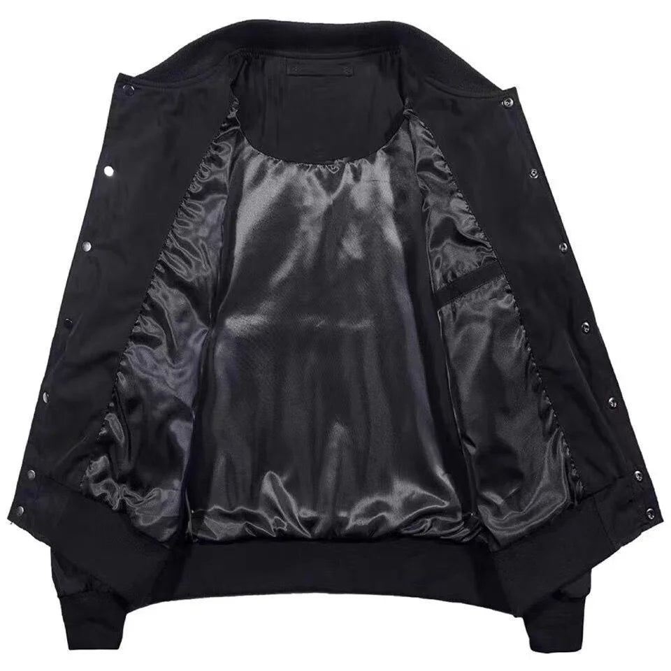 Techwear Varsity Bomber Jackets for Men Skulls Punk God of Death Embroidery Baseball Jacket Streetwear Hip Hop College Coat Male - Ghost District