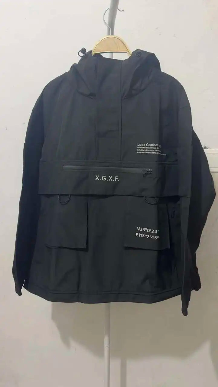 HKSH Men's Darkwear Spring Autumn New Tide Personality Tactical Jacket Japanese Safari Style Chic Coat Hooded Techwear HK0012 - Ghost District