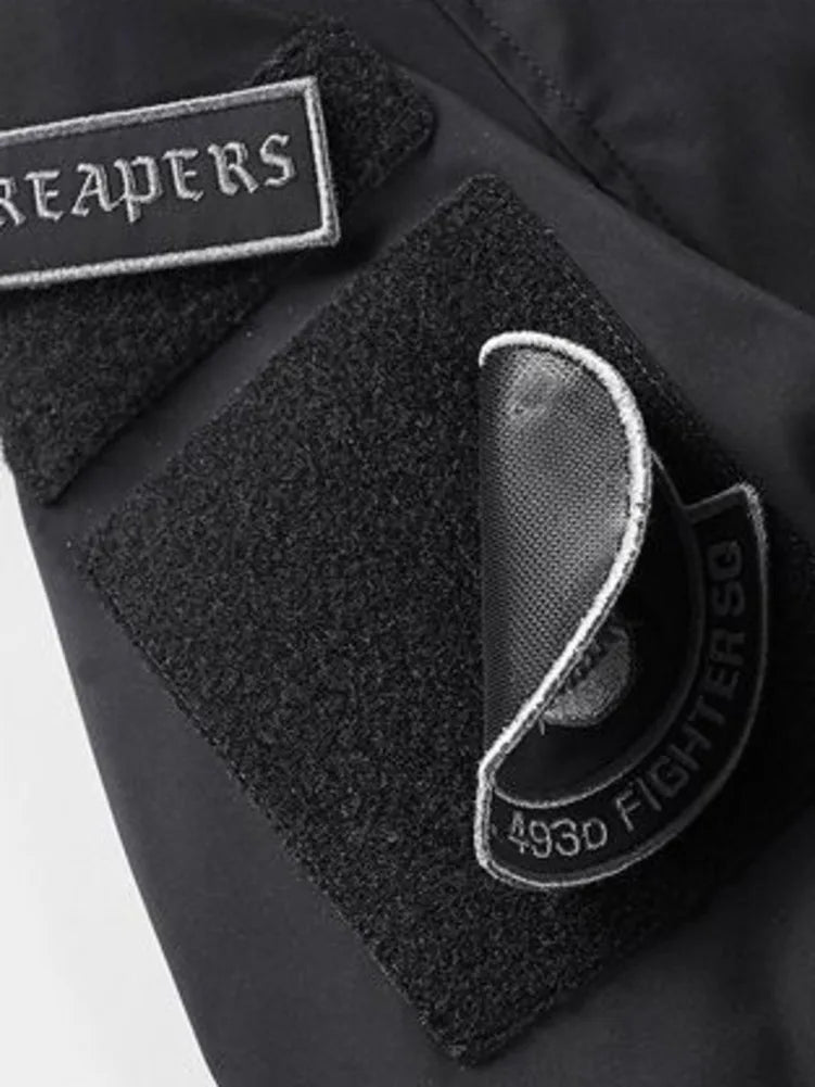 God of Death Bomber Jacket Chest Pocket Techwear Men Punk Hip Hop Tactical Streetwear Black Varsity Jackets Oversized MA1 Coats Ghost District