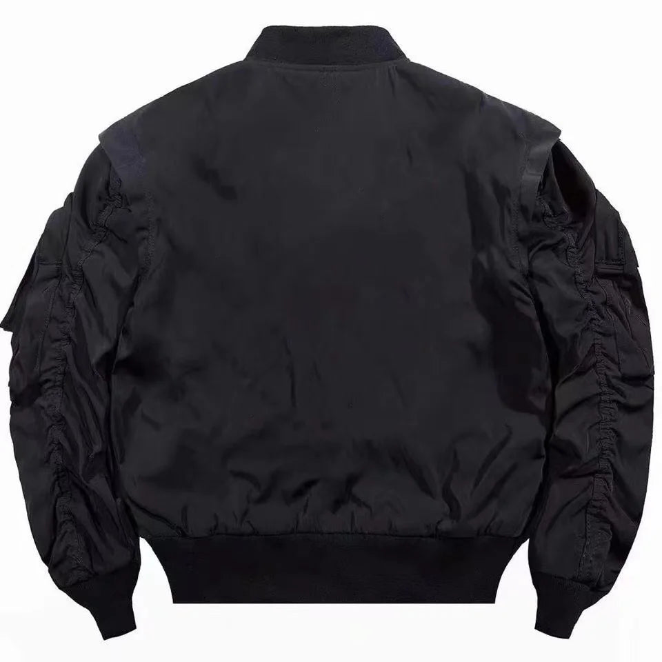Techwear Varsity Bomber Jackets for Men Skulls Punk God of Death Embroidery Baseball Jacket Streetwear Hip Hop College Coat Male - Ghost District