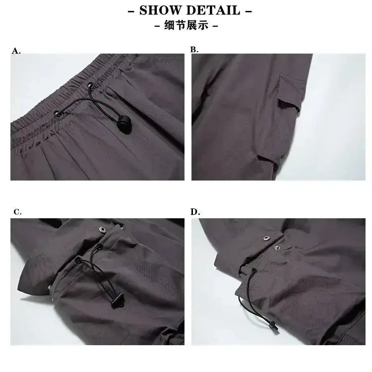 Retro Workwear Pants with Design Sense for Women's 2025 Summer Straight Leg Loose Wide Leg Pants - Ghost District