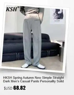 HKSH Heavy Industry Spring Autumn Men's Tide Stacked Collar Sweatshirt Hooded Hoodies Loose Casual Solid Color Punk Coats HK0797 Ghost District
