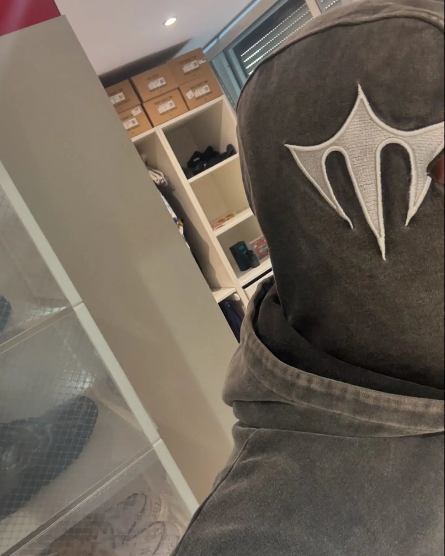 Y2K Ninja Hoodie Gothic Trendy Double Hat Design Functional Streetwear Vintage High Street Men Women Oversized Casual Pullover Ghost District
