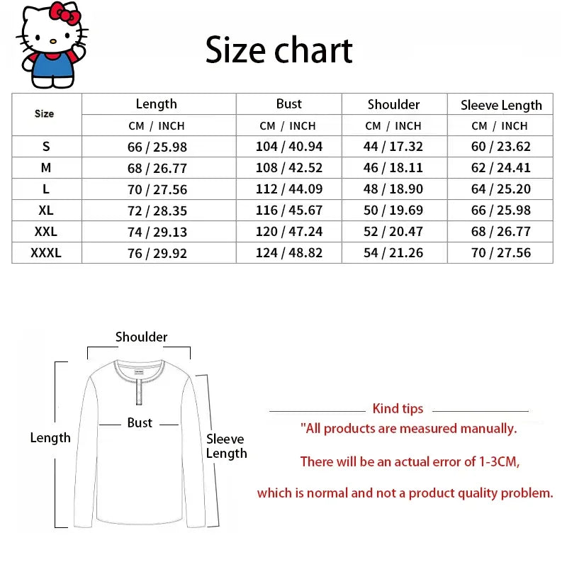 Women's Zipper Hoodie Autumn and Winter New Cute Kawaii Sanrio Hello Kitty Pattern Sweatshirt 2024 Streetwear Women's Clothing Ghost District