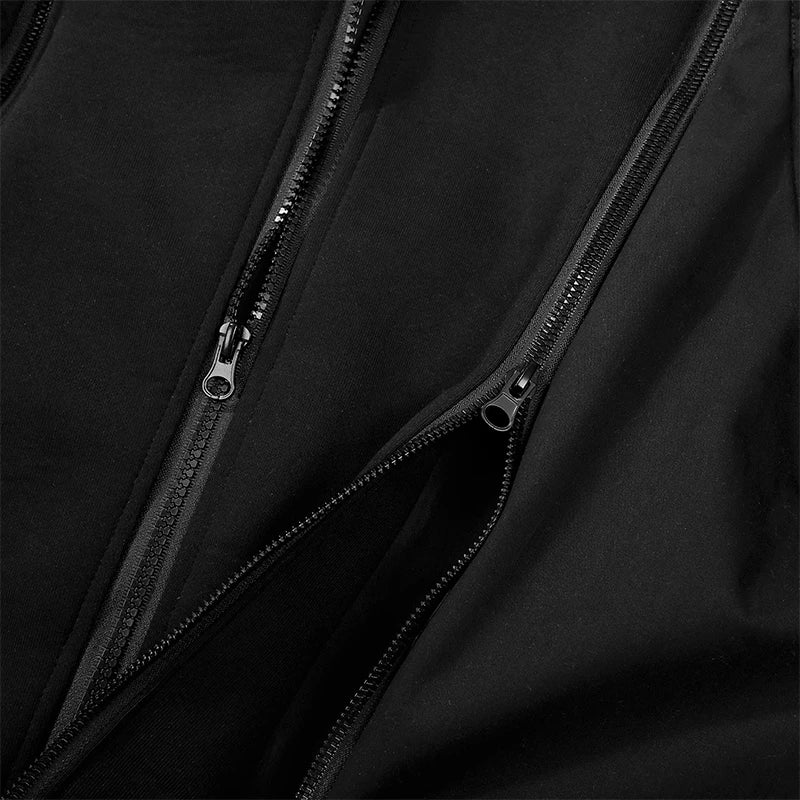 Unisex High Street Functional Cargo Jacket Techwear Fake two-piece Tactical Windbreaker Coats Streetwear Men's clothing Oversize - Ghost District