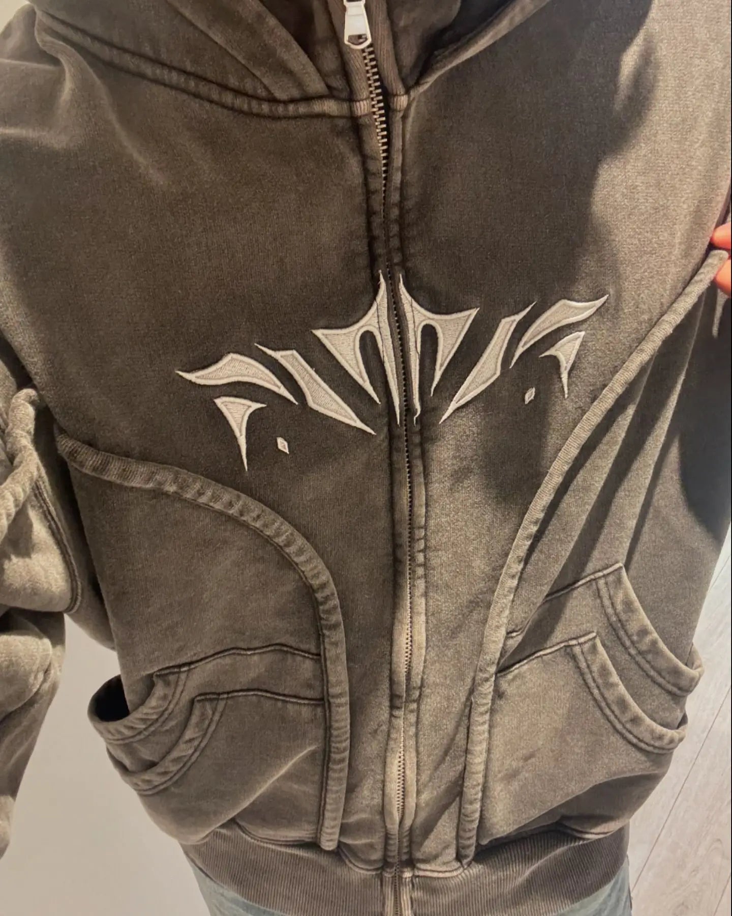 Y2K Ninja Hoodie Gothic Trendy Double Hat Design Functional Streetwear Vintage High Street Men Women Oversized Casual Pullover Ghost District