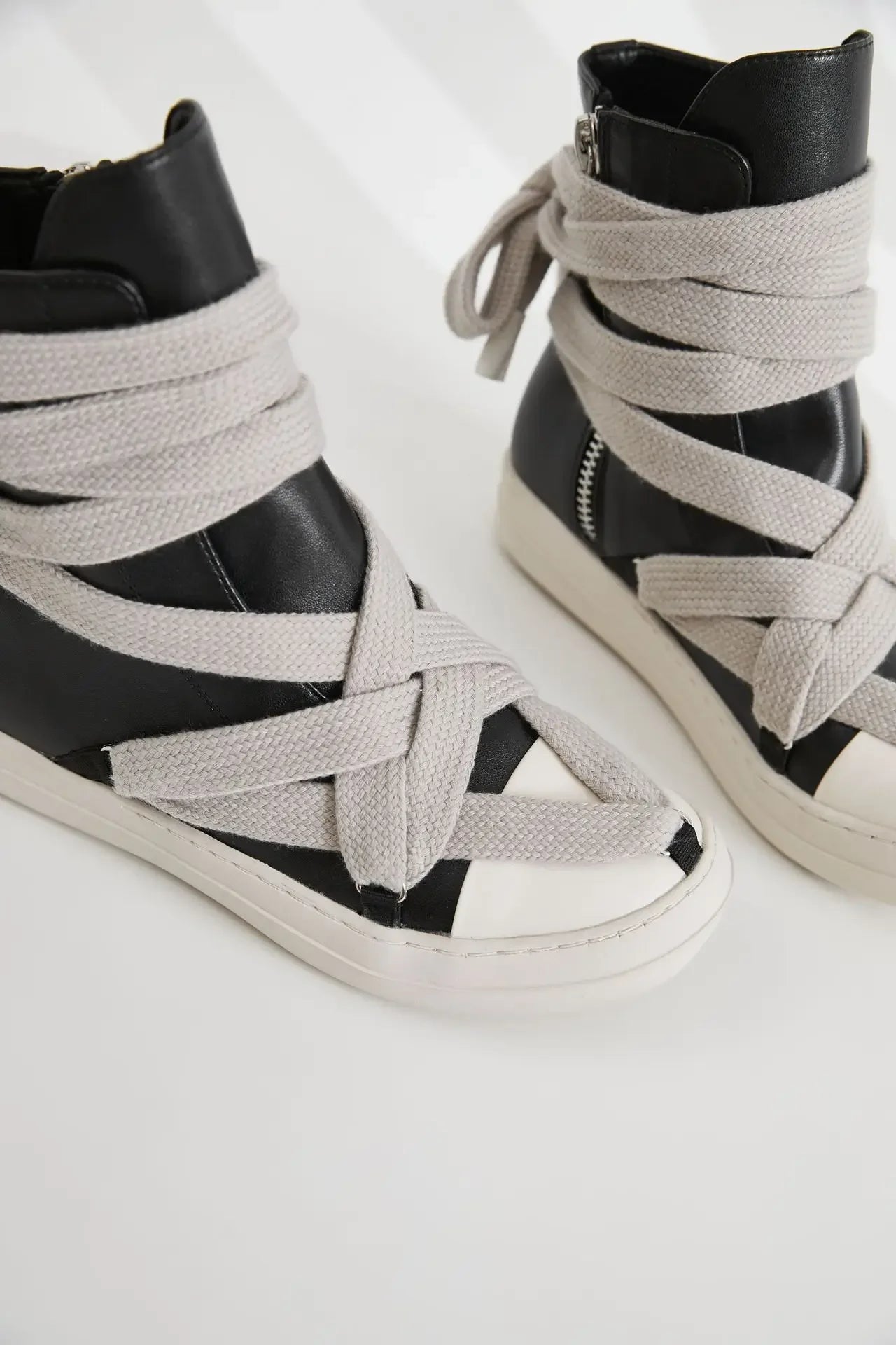 Men Woman Casual Lace-up Thick Soled Trendy Shoes,Street Motorcycle Sneakers Boots,Luxury Vintage Leather Short Boots - Ghost District