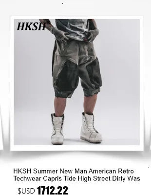 HKSH Spring Autumn New Man Tide Dark Functional Heavy Cloak Multi Pockets Jackets Loose Handsome Yamamoto Techwear Trench HK5607 Ghost District