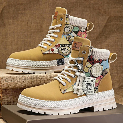 New Men's Winter Boots Outdoor Platform Boots 2023 Designer Men's Shoes Comfortable Desert Boots Street Style Motorcycle Boots - Ghost District