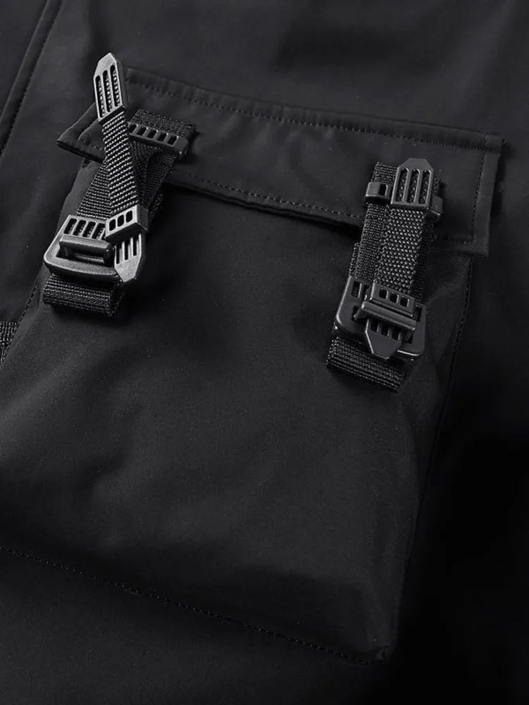 God of Death Bomber Jacket Chest Pocket Techwear Men Punk Hip Hop Tactical Streetwear Black Varsity Jackets Oversized MA1 Coats Ghost District