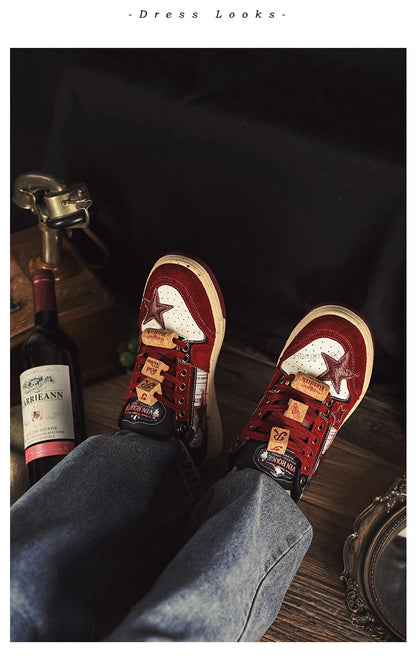 Women Sneakers Man Retro Star Y2K Punk Rap Street Shoes for Male  Fashion Skate Shoes Couple Casual Shoes Unisex Designer Tennis - Ghost District