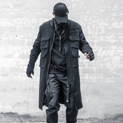 HKSH Spring Autumn New Man Tide Dark Functional Heavy Cloak Multi Pockets Jackets Loose Handsome Yamamoto Techwear Trench HK5607 Ghost District