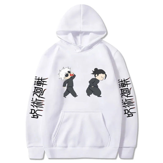 Jujutsu Kaisen Anime Hoodies Cartoon Satoru Gojo Cute Print Men Women Pullovers Autumn Winter Casual Plus Size Sweatshirts - Ghost District