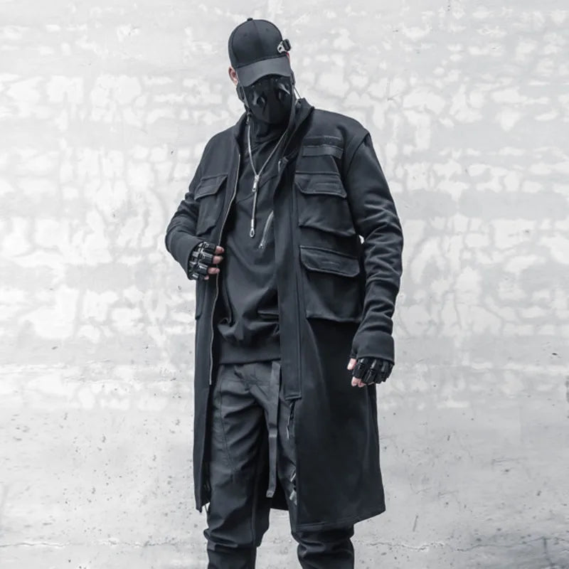 HKSH Spring Autumn New Man Tide Dark Functional Heavy Cloak Multi Pockets Jackets Loose Handsome Yamamoto Techwear Trench HK5607 Ghost District