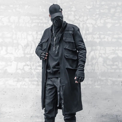 HKSH Spring Autumn New Man Tide Dark Functional Heavy Cloak Multi Pockets Jackets Loose Handsome Yamamoto Techwear Trench HK5607 Ghost District