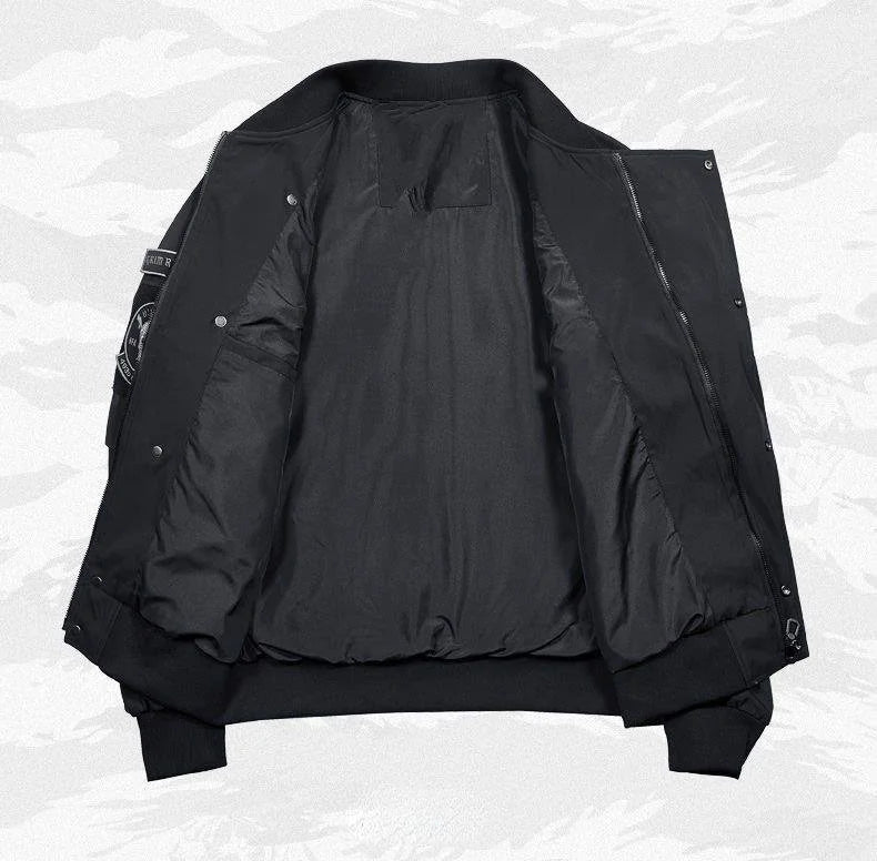 God of Death Bomber Jacket Chest Pocket Techwear Men Punk Hip Hop Tactical Streetwear Black Varsity Jackets Oversized MA1 Coats Ghost District