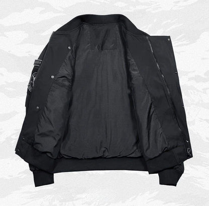 God of Death Bomber Jacket Chest Pocket Techwear Men Punk Hip Hop Tactical Streetwear Black Varsity Jackets Oversized MA1 Coats Ghost District