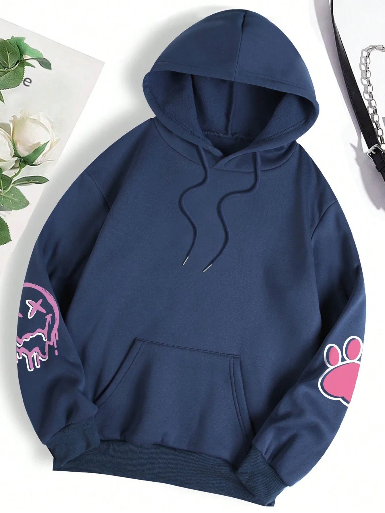 Hip Hop Street Casual Printed Female Hoodies Fashion Hoodie Oversize Loose New Sweatshirts Autumn Warm Fleece Clothing Ghost District