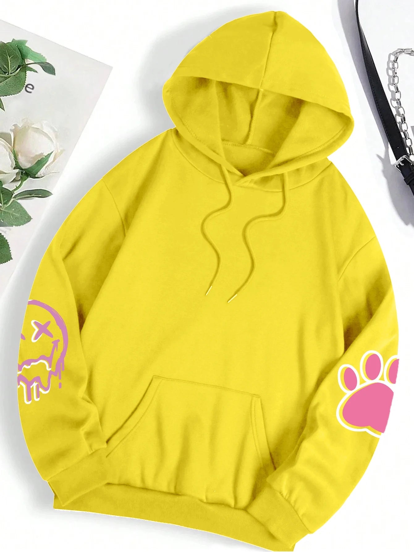 Hip Hop Street Casual Printed Female Hoodies Fashion Hoodie Oversize Loose New Sweatshirts Autumn Warm Fleece Clothing Ghost District