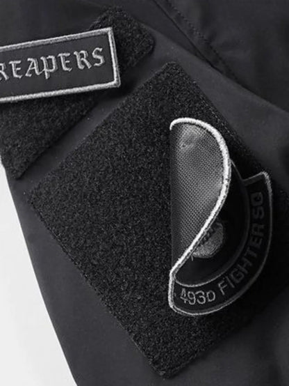 God of Death Bomber Jacket Chest Pocket Techwear Men Punk Hip Hop Tactical Streetwear Black Varsity Jackets Oversized MA1 Coats Ghost District