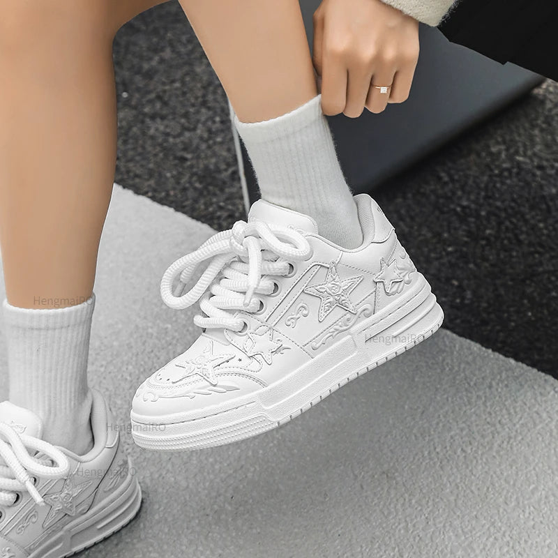 Women Sneakers Man Retro Star Y2K Punk Rap Street Shoes for Male  Fashion Skate Shoes Couple Casual Shoes Unisex Designer Tennis - Ghost District