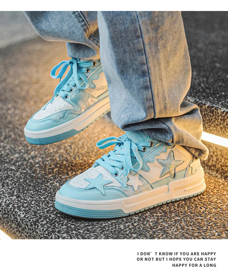 Women Sneakers Man Retro Star Y2K Punk Rap Street Shoes for Male  Fashion Skate Shoes Couple Casual Shoes Unisex Designer Tennis - Ghost District