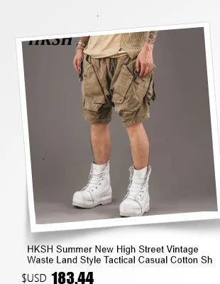 HKSH Fake Two Pieces Embroidered Legged Overalls High Street Hip Hop Dark Techwear Autumn Winter New Cargo Pants Trendy HK2900 Ghost District