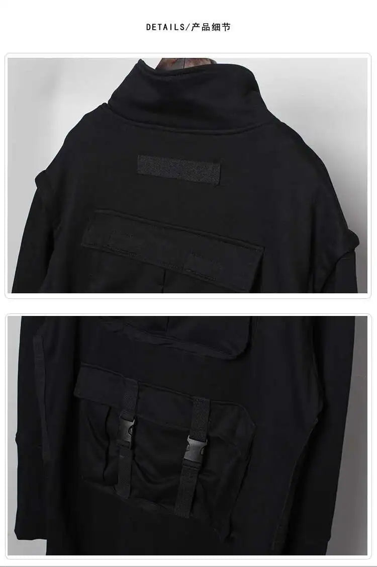 HKSH Spring Autumn New Man Tide Dark Functional Heavy Cloak Multi Pockets Jackets Loose Handsome Yamamoto Techwear Trench HK5607 Ghost District
