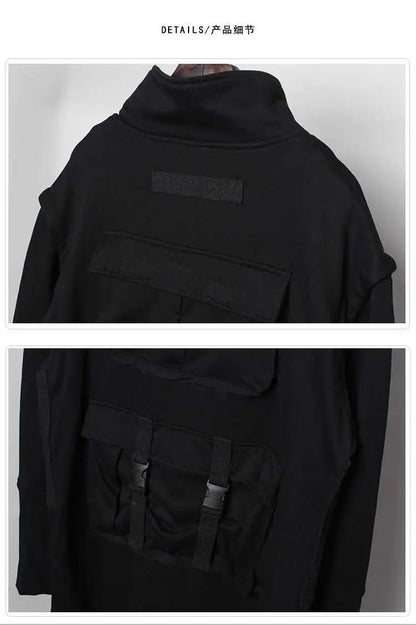 HKSH Spring Autumn New Man Tide Dark Functional Heavy Cloak Multi Pockets Jackets Loose Handsome Yamamoto Techwear Trench HK5607 Ghost District