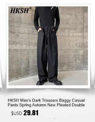 HKSH Fake Two Pieces Embroidered Legged Overalls High Street Hip Hop Dark Techwear Autumn Winter New Cargo Pants Trendy HK2900 Ghost District