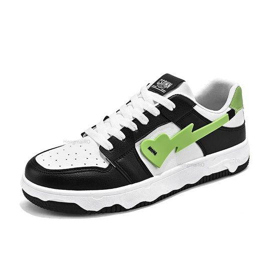 Women Shoes Men Retro Street Heart Pattern Skateboard Shoes Y2K Fashion Sneakers Couple Students Outdoor Sports Casual Shoes - Ghost District