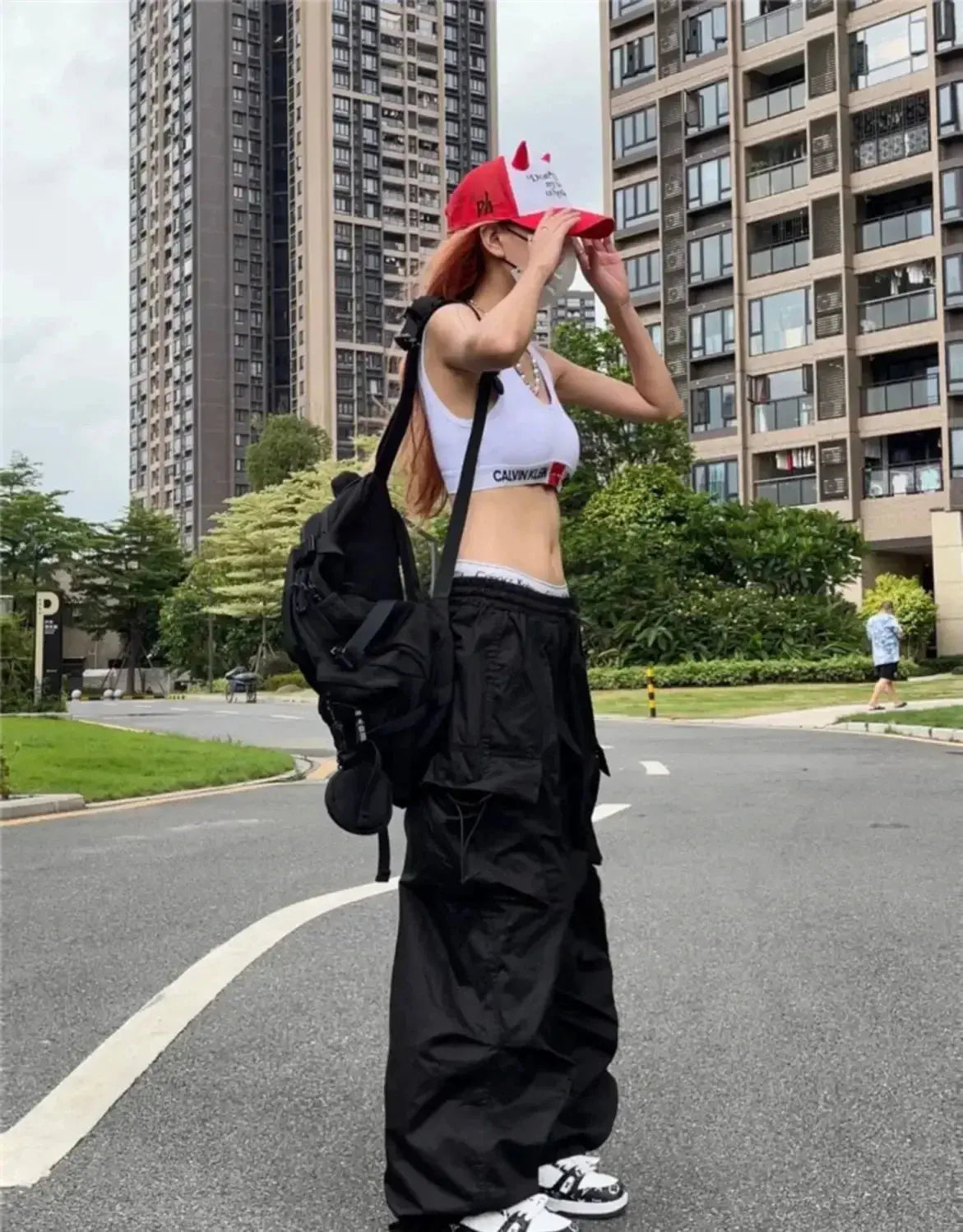 Retro Workwear Pants with Design Sense for Women's 2025 Summer Straight Leg Loose Wide Leg Pants - Ghost District