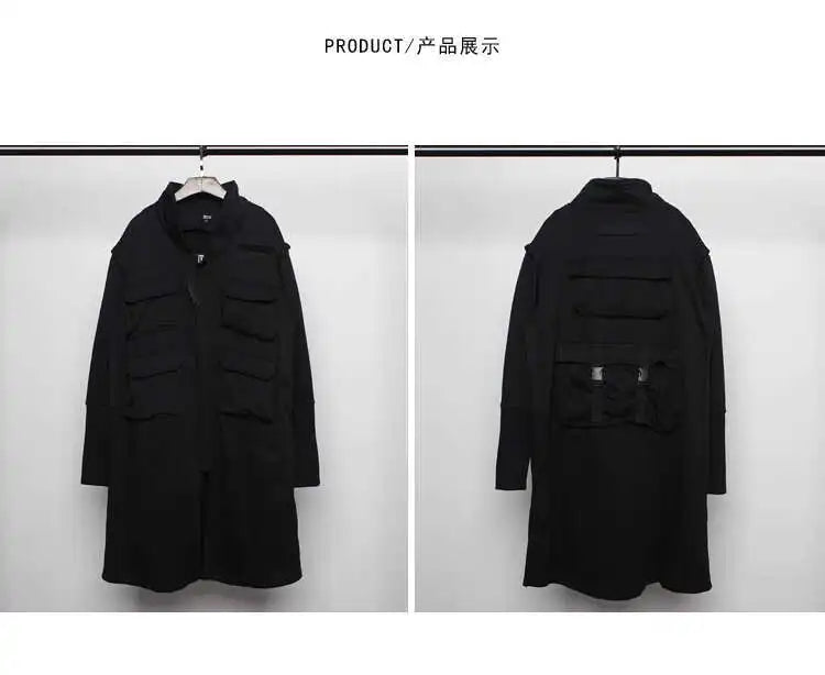 HKSH Spring Autumn New Man Tide Dark Functional Heavy Cloak Multi Pockets Jackets Loose Handsome Yamamoto Techwear Trench HK5607 Ghost District