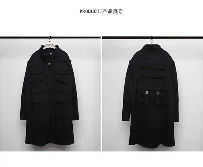 HKSH Spring Autumn New Man Tide Dark Functional Heavy Cloak Multi Pockets Jackets Loose Handsome Yamamoto Techwear Trench HK5607 Ghost District