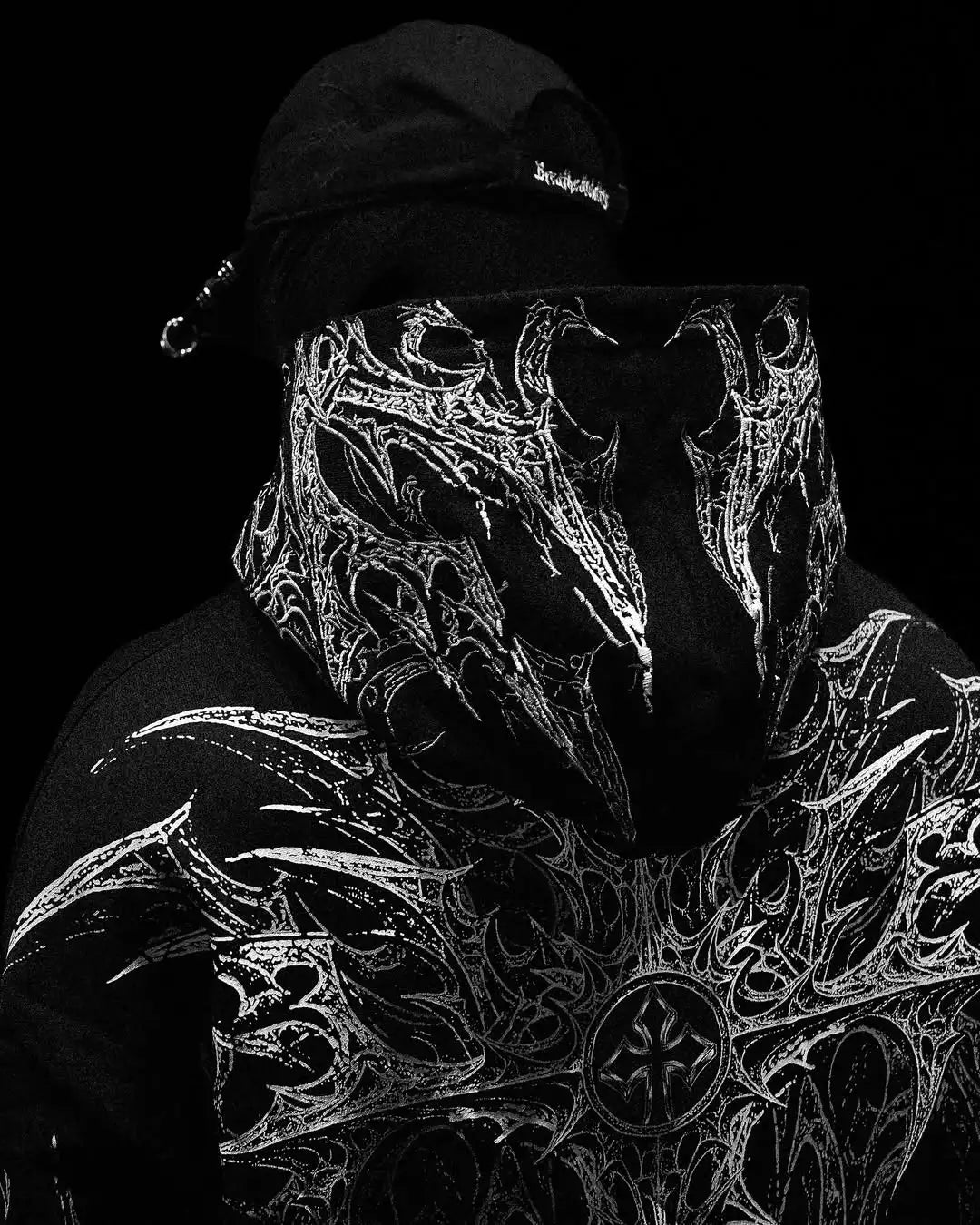 American High Street Fashion Clothing Street Hip-hop Retro Striped Fashionable Loose Zipper Hoodie Harajuku Casual Sweatshirt Ghost District