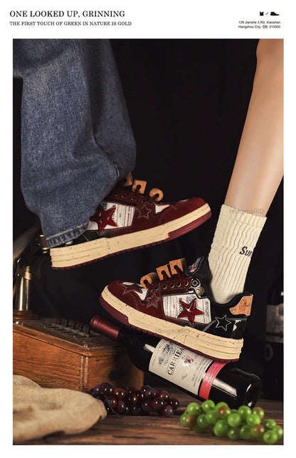 Women Sneakers Man Retro Star Y2K Punk Rap Street Shoes for Male  Fashion Skate Shoes Couple Casual Shoes Unisex Designer Tennis - Ghost District