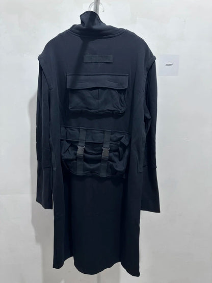 HKSH Spring Autumn New Man Tide Dark Functional Heavy Cloak Multi Pockets Jackets Loose Handsome Yamamoto Techwear Trench HK5607 Ghost District