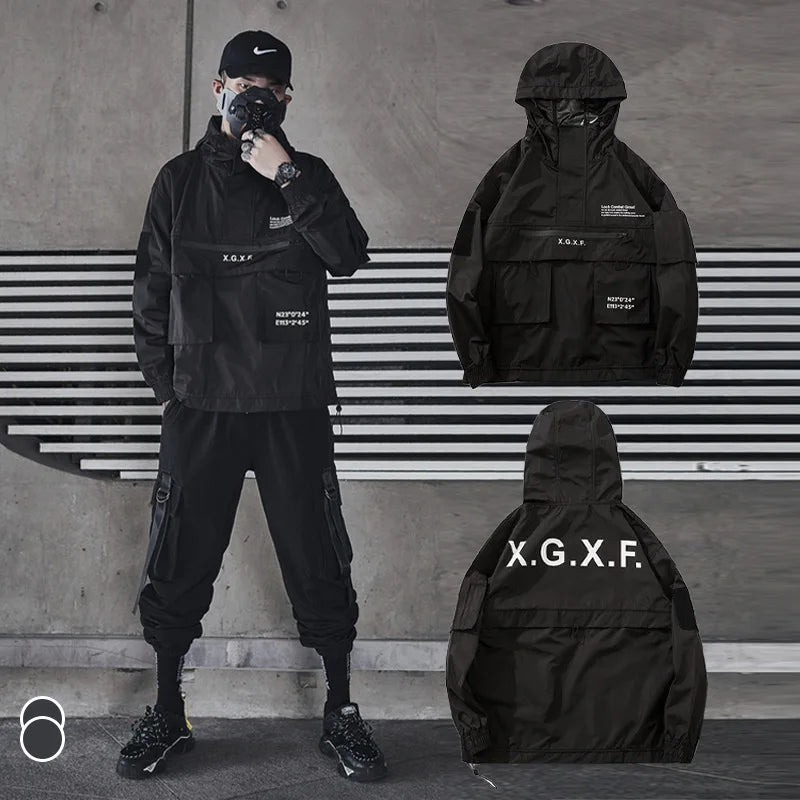 HKSH Men's Darkwear Spring Autumn New Tide Personality Tactical Jacket Japanese Safari Style Chic Coat Hooded Techwear HK0012 - Ghost District