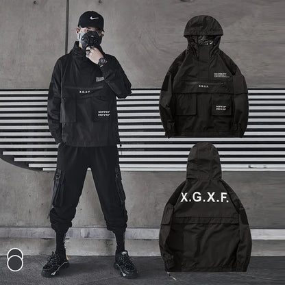 HKSH Men's Darkwear Spring Autumn New Tide Personality Tactical Jacket Japanese Safari Style Chic Coat Hooded Techwear HK0012 - Ghost District