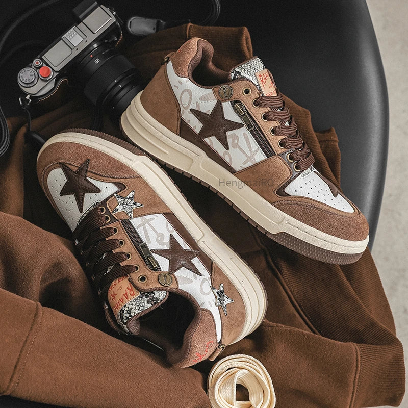 Women Sneakers Man Retro Star Y2K Punk Rap Street Shoes for Male  Fashion Skate Shoes Couple Casual Shoes Unisex Designer Tennis - Ghost District