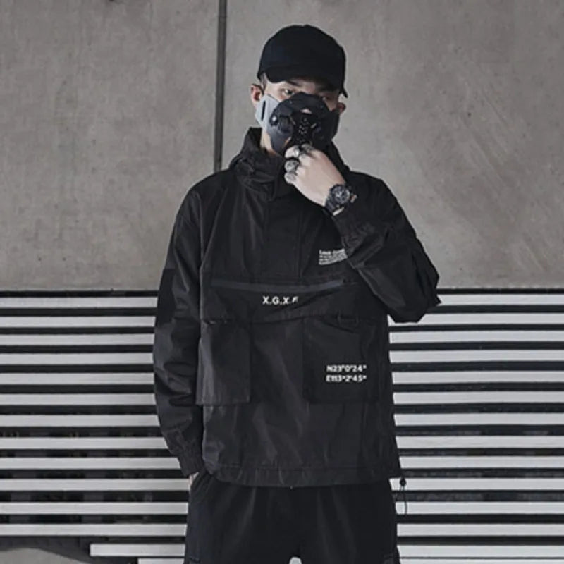 HKSH Men's Darkwear Spring Autumn New Tide Personality Tactical Jacket Japanese Safari Style Chic Coat Hooded Techwear HK0012 - Ghost District