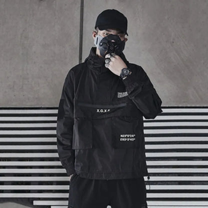 HKSH Men's Darkwear Spring Autumn New Tide Personality Tactical Jacket Japanese Safari Style Chic Coat Hooded Techwear HK0012 - Ghost District