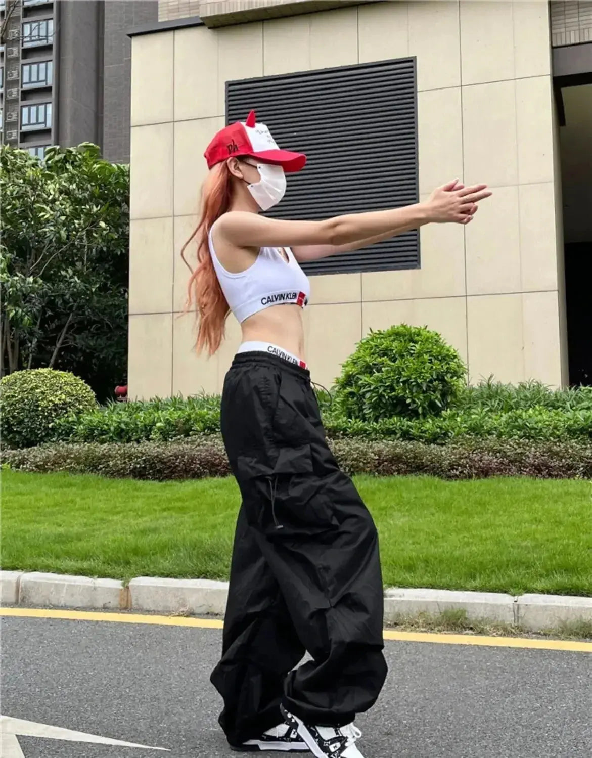 Retro Workwear Pants with Design Sense for Women's 2025 Summer Straight Leg Loose Wide Leg Pants - Ghost District