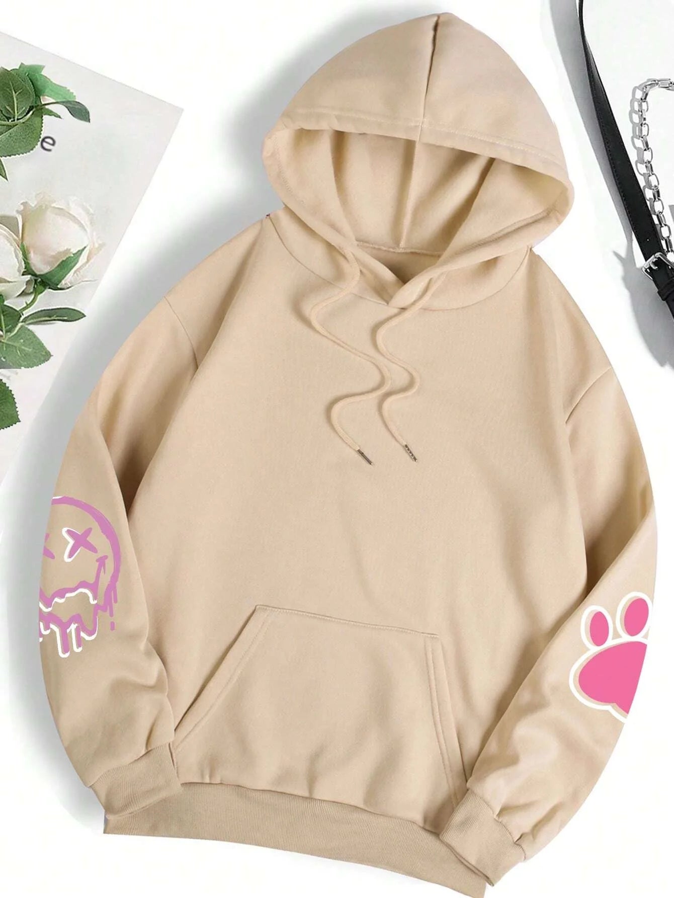 Hip Hop Street Casual Printed Female Hoodies Fashion Hoodie Oversize Loose New Sweatshirts Autumn Warm Fleece Clothing Ghost District