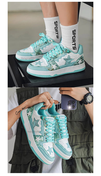 Women Sneakers Man Retro Star Y2K Punk Rap Street Shoes for Male  Fashion Skate Shoes Couple Casual Shoes Unisex Designer Tennis - Ghost District