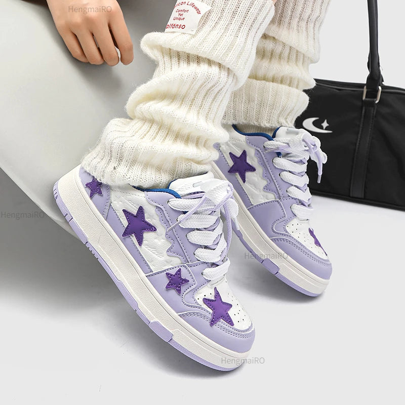 Women Sneakers Man Retro Star Y2K Punk Rap Street Shoes for Male  Fashion Skate Shoes Couple Casual Shoes Unisex Designer Tennis - Ghost District