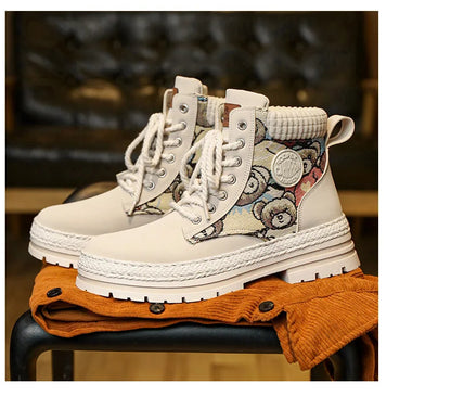 New Men's Winter Boots Outdoor Platform Boots 2023 Designer Men's Shoes Comfortable Desert Boots Street Style Motorcycle Boots - Ghost District
