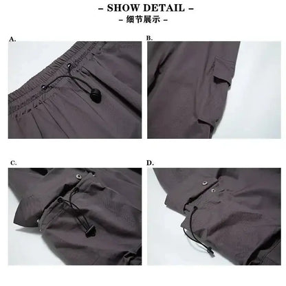 Retro Workwear Pants with Design Sense for Women's 2025 Summer Straight Leg Loose Wide Leg Pants - Ghost District