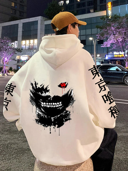 Anime Hoodie Mens Fashion Warm Sweatshirt Graphical Printed Hip Hop Hoodies Casual Streetwear Spring Autumn New Hoody Ghost District