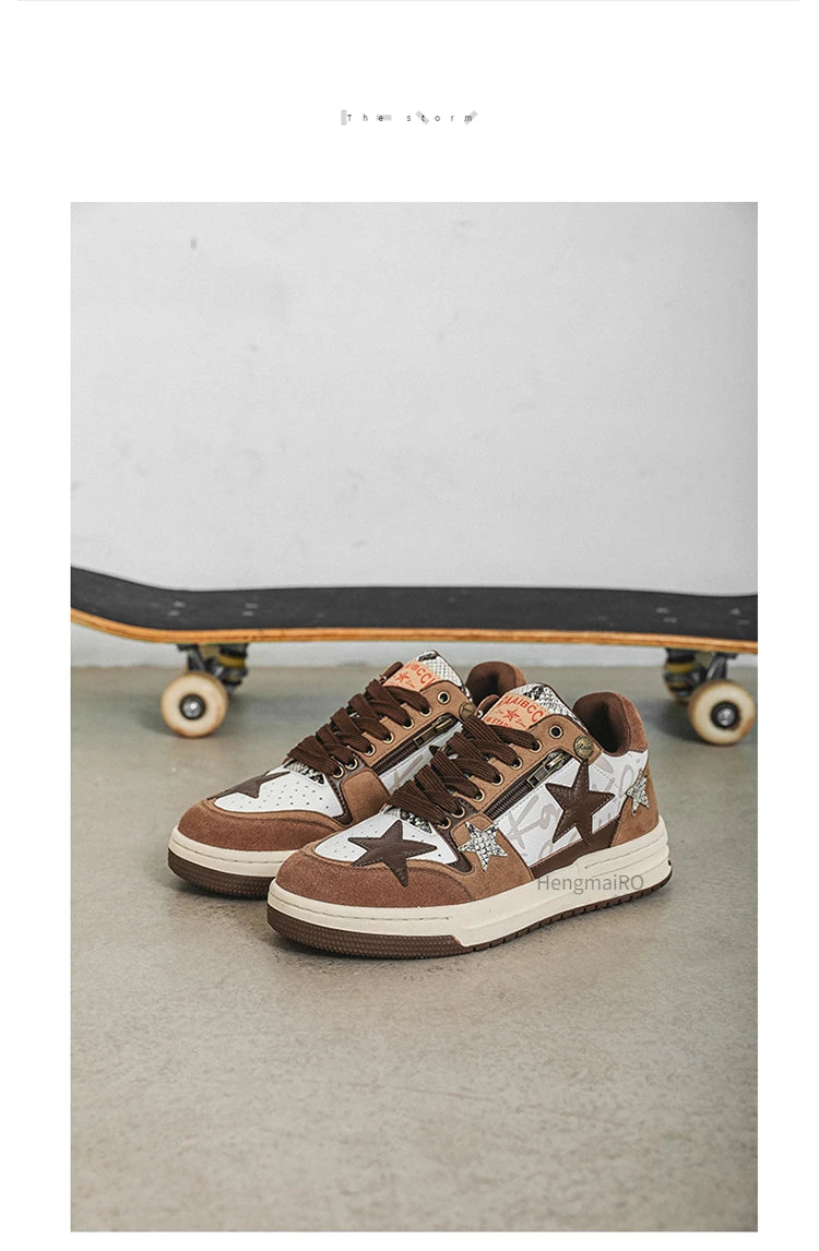 Women Sneakers Man Retro Star Y2K Punk Rap Street Shoes for Male  Fashion Skate Shoes Couple Casual Shoes Unisex Designer Tennis - Ghost District